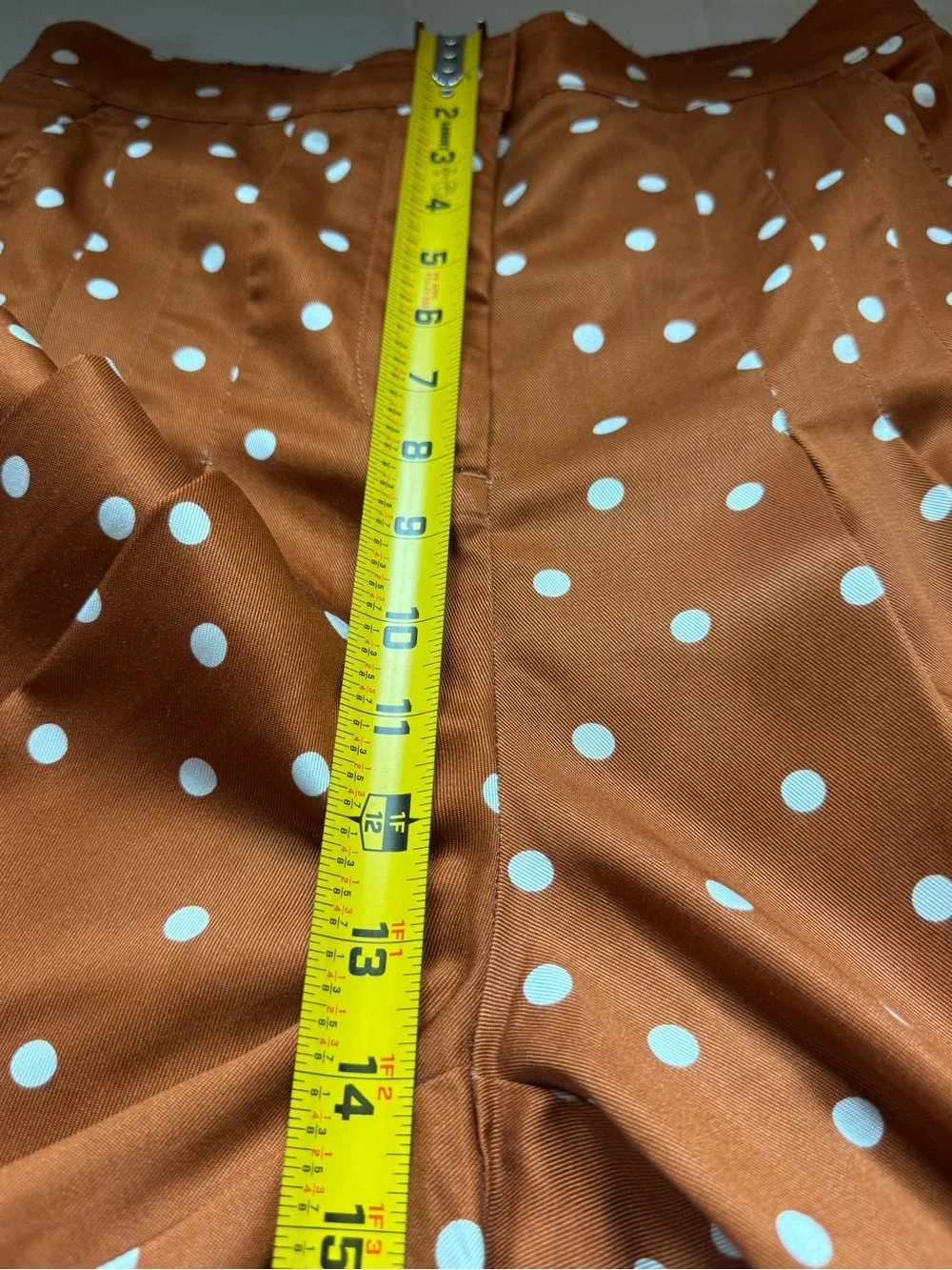 Anthropologie Rust Brown Polka Dot Wide-Leg Jumpsuit